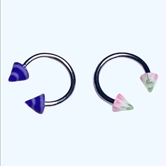 Cartilage Jewelry-Purple Swirl & Watermelon - Picture 1 of 1